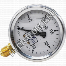 Манометр 250 бар с первичной поверкой, глицериновый (виброустройчивый) диаметр 63 мм, 1/4" BSP, радиальное присоединение (Wika, Германия)